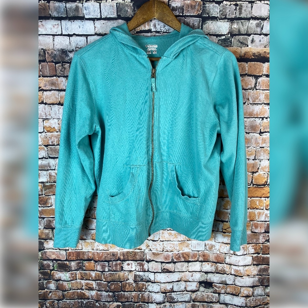 Columbia Teal Hoodie Women Sz LG